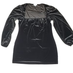 In The Style black velvet bustier long sleeve dress